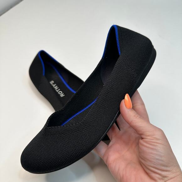 Rothy's Black Round Toe Slip On Flats - Picture 2 of 5